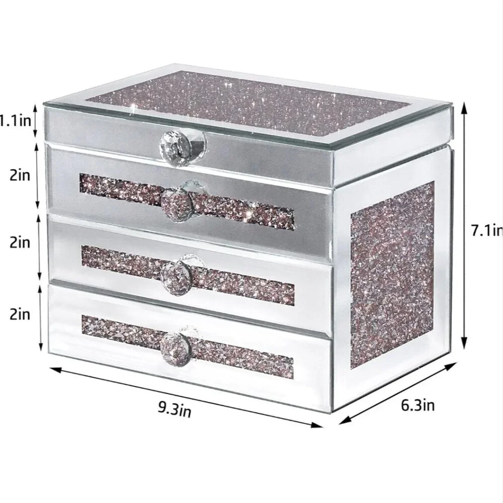 NEW IN BOX NWT beautiful pink faux crystal jewelry box